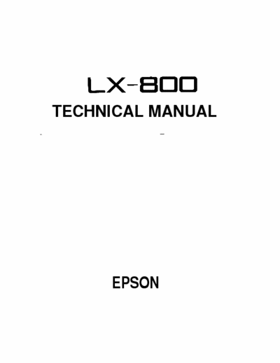 Epson LX-800 Epson LX-800 Technical Manual